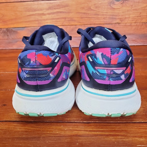 Brooks Ghost 15 Shoes Women 9.5 Purple Pink Camo Running Sneakers - Picture 3 of 7
